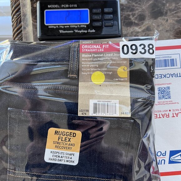 Carhartt NWT Womens14 Straight Leg Blaine Flannel Lined Jean Rugged Flex Capsule - Picture 16 of 16